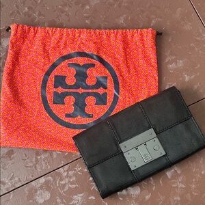 Tory Burch Black Leather Clutch